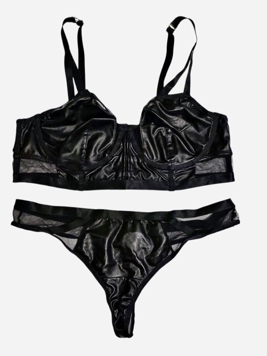 torrid Other - Torrid Faux Leather & Fishnet Bra & Panty Set Sexy Edgy Alternative